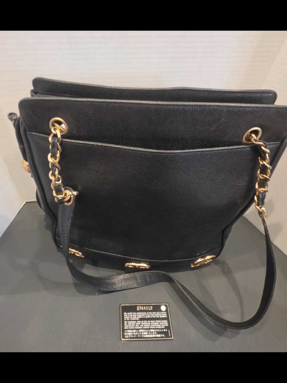 Chanel Black Leather Chain-Handle Shoulder Bag